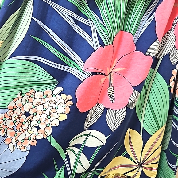 Talbots Navy Floral Midi High-Low Dress Size 10P - Picture 4 of 13